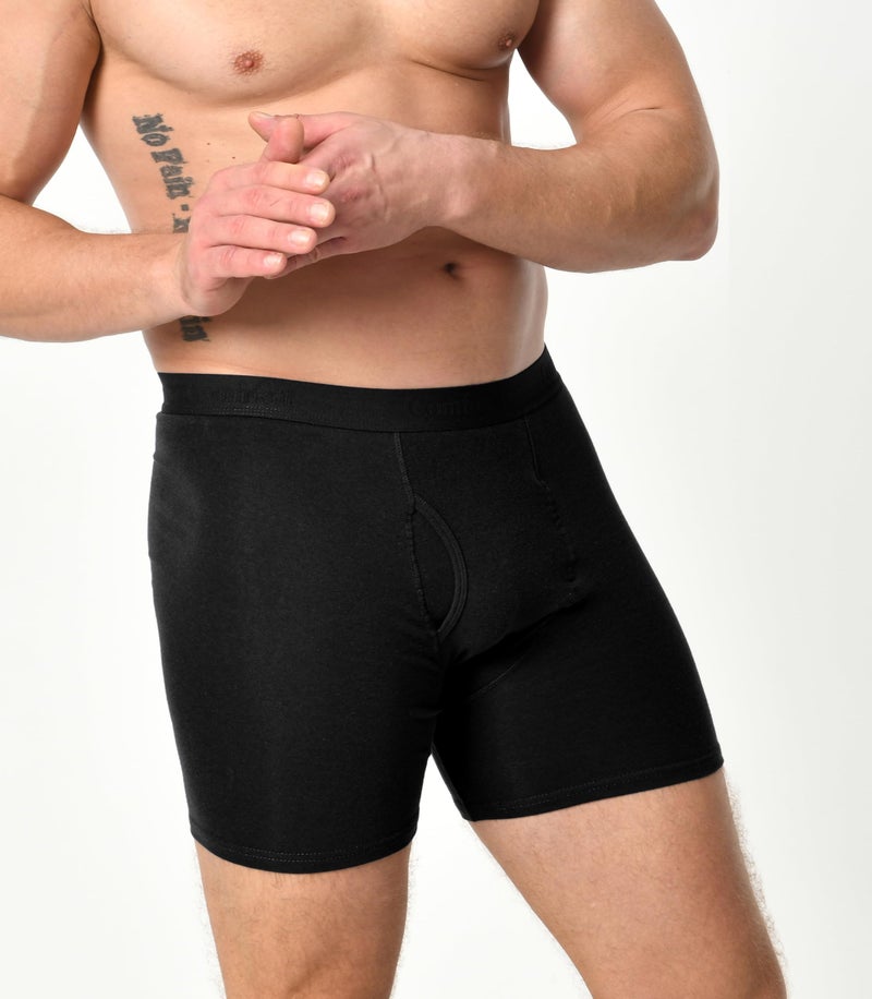 Comfneat Men's 7-Pack Boxer Briefs Super Stretchy Cotton Spandex Comfy Underwear (Black Pack-7, XL) - Image 2